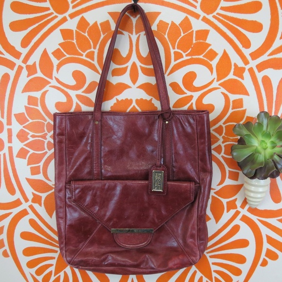 Badgley Mischka Handbags - Badgley Mischka Leather Wine Shoulder Bag